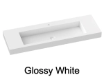 96 cm washbasin top, custom-made, Width 120 to 200 cm x Depth 46 to 80 cm, high quality composite resin, Smooth white GLOSSY lacquered finish, Free delivery.